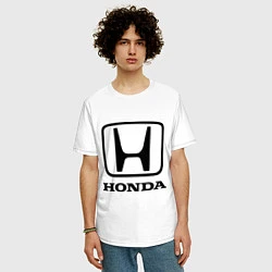 Футболка оверсайз мужская Honda logo, цвет: белый — фото 2