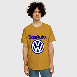 Футболка оверсайз мужская Volkswagen Das Auto, цвет: горчичный — фото 2