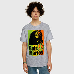 Футболка оверсайз мужская Bob Marley: Jamaica, цвет: меланж — фото 2