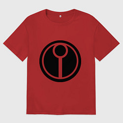 Футболка оверсайз мужская Герб Тау, цвет: красный