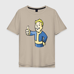 Футболка оверсайз мужская Fallout vault boy, цвет: миндальный