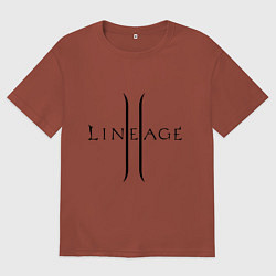 Футболка оверсайз мужская Lineage logo, цвет: кирпичный