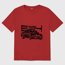 Футболка оверсайз мужская BMW E34, цвет: красный