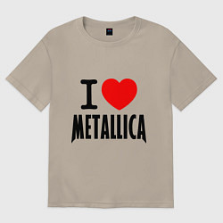 Футболка оверсайз мужская I love Metallica, цвет: миндальный