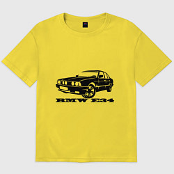 Футболка оверсайз мужская BMW e34 5 series, цвет: желтый