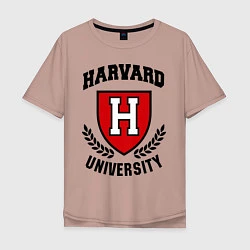 Футболка оверсайз мужская Harvard University, цвет: пыльно-розовый