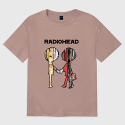 Футболка оверсайз мужская Radiohead Peoples, цвет: пыльно-розовый