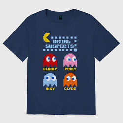 Футболка оверсайз мужская Pac-Man: Usual Suspects, цвет: тёмно-синий