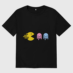 Футболка оверсайз мужская Pac-Man: Fast Eat, цвет: черный
