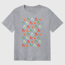 Футболка оверсайз мужская Утки, цвет: меланж