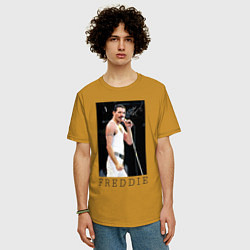 Футболка оверсайз мужская Queen: Freddie, цвет: горчичный — фото 2