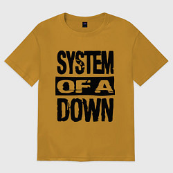 Футболка оверсайз мужская System Of A Down, цвет: горчичный
