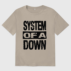 Футболка оверсайз мужская System Of A Down, цвет: миндальный
