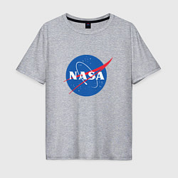 Футболка оверсайз мужская NASA: Logo, цвет: меланж