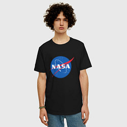 Футболка оверсайз мужская NASA: Logo, цвет: черный — фото 2