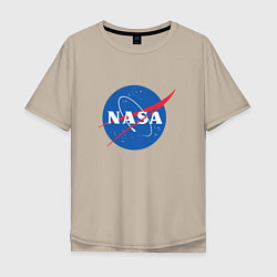 Футболка оверсайз мужская NASA: Logo, цвет: миндальный