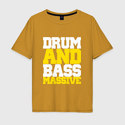 Футболка оверсайз мужская DRUM AND BASS MASSIVE, цвет: горчичный