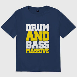 Футболка оверсайз мужская DRUM AND BASS MASSIVE, цвет: тёмно-синий
