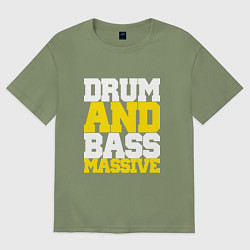 Футболка оверсайз мужская DRUM AND BASS MASSIVE, цвет: авокадо