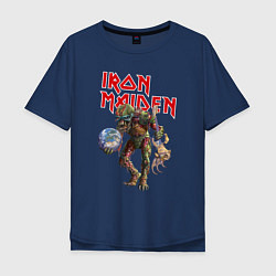 Футболка оверсайз мужская Iron Maiden: Zombie цвета тёмно-синий — фото 1