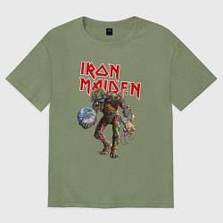 Футболка оверсайз мужская Iron Maiden: Zombie, цвет: авокадо