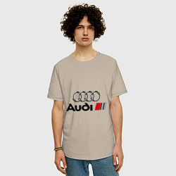 Футболка оверсайз мужская Audi, цвет: миндальный — фото 2