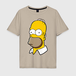 Футболка оверсайз мужская Sad Homer, цвет: миндальный