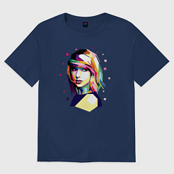 Футболка оверсайз мужская Taylor Swift Art, цвет: тёмно-синий