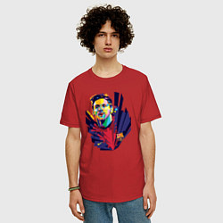 Футболка оверсайз мужская Messi Art, цвет: красный — фото 2