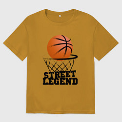 Футболка оверсайз мужская Баскетбол, цвет: горчичный