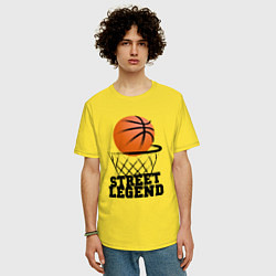 Футболка оверсайз мужская Баскетбол, цвет: желтый — фото 2