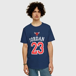 Футболка оверсайз мужская Jordan 23, цвет: тёмно-синий — фото 2
