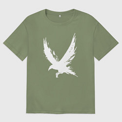 Футболка оверсайз мужская Белый ворон, цвет: авокадо