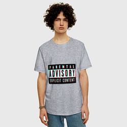 Футболка оверсайз мужская Parental advisory, цвет: меланж — фото 2