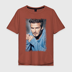 Футболка оверсайз мужская David Beckham: Portrait, цвет: кирпичный