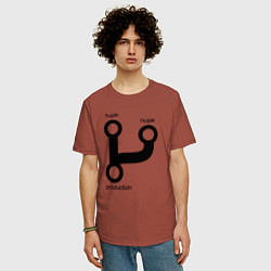 Футболка оверсайз мужская Раз, два и в продакшн, цвет: кирпичный — фото 2