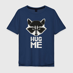 Футболка оверсайз мужская Raccoon: Hug me, цвет: тёмно-синий