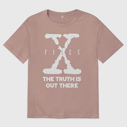 Футболка оверсайз мужская X-Files: Truth is out there, цвет: пыльно-розовый
