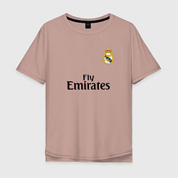 Футболка оверсайз мужская Real Madrid: Fly Emirates, цвет: пыльно-розовый