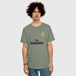 Футболка оверсайз мужская Real Madrid: Fly Emirates, цвет: авокадо — фото 2