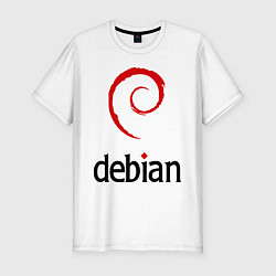 Мужская slim-футболка Debian