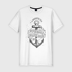 Мужская slim-футболка Гладкое море