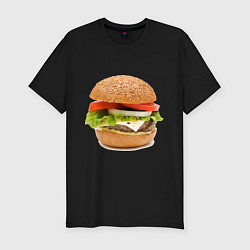 Мужская slim-футболка Гамбургер