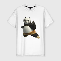 Мужская slim-футболка Кунг фу Панда