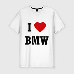 Футболка slim-fit I love BMW, цвет: белый