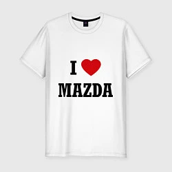 Футболка slim-fit I love Mazda, цвет: белый