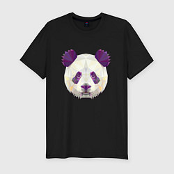 Мужская slim-футболка Полигональная панда