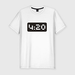 Футболка slim-fit 4:20, цвет: белый