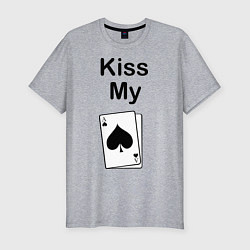 Мужская slim-футболка Kiss my card
