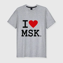Мужская slim-футболка I love MSK
